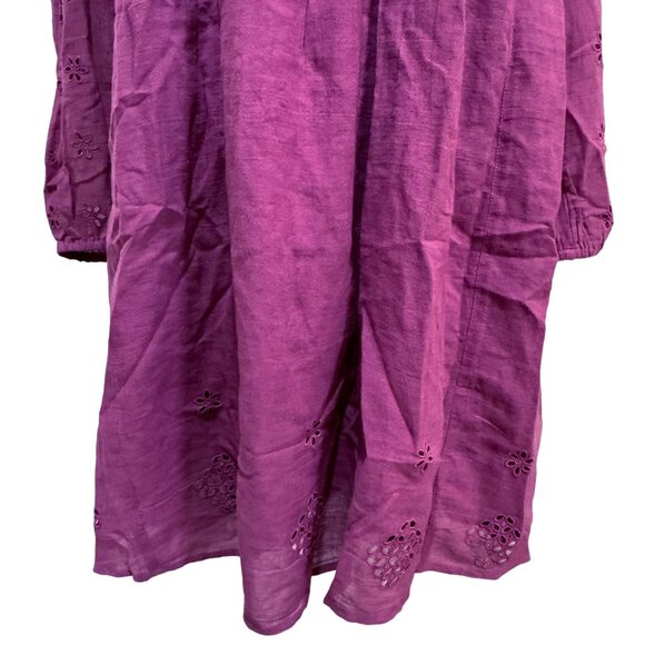 Sundance Chantae Eyelet Dress Womens S Raspberry Pink Purple Pintuck Lace Alabas - Picture 5 of 16